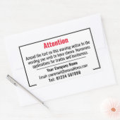 Warnung Rechteckiger Aufkleber (Umschlag)