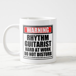 Warnung Rhythmus Gitarrist hart am Werk Jumbo-Tasse