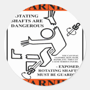 WARNUNG! ROTIERENDE SCHATTEN SIND GEFÄHRLICH RUNDER AUFKLEBER