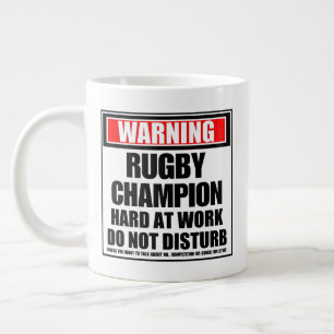 Warnung Rugby Champion hart am Arbeitsplatz stören Jumbo-Tasse