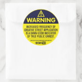 Warnung Runder Aufkleber (Tasche)