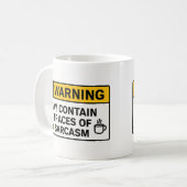 Warnung: Sarkasmus im Inneren – Bürotasse Kaffeetasse (Vorderseite Links)
