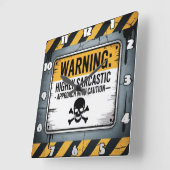 Warnung: sarkastisch, vorsichtig quadratische wanduhr (Winkel)