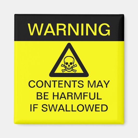 WARNUNG - Schädlich wenn verschluckt (individuell  Magnet (Vorne)