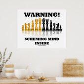 Warnung! Schemamentdenken im Inneren (Schach-Set) Poster (Küche)