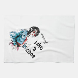 Warnung schießen geschirrtuch