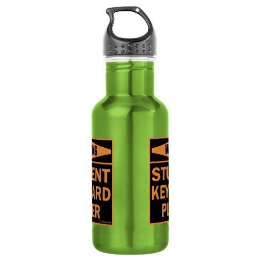 Warnung! Schüler Keyboard Player! Edelstahlflasche (Rückseite)