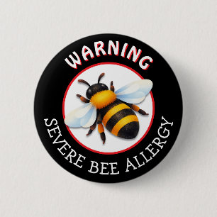 Warnung Schwer Allergie gegen Bienenstich Alarmkno Button