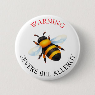 Warnung Schwer Allergie gegen Bienenstiche Alarmkn Button