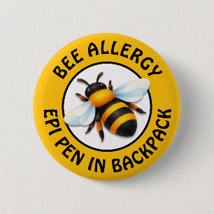 Warnung Schwerwiegende Bienenallergie-Alarm-Knopf Button