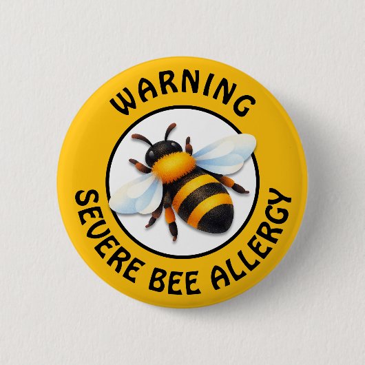 Warnung Schwerwiegende Bienenallergie-Alarm-Knopf Button (Vorderseite)