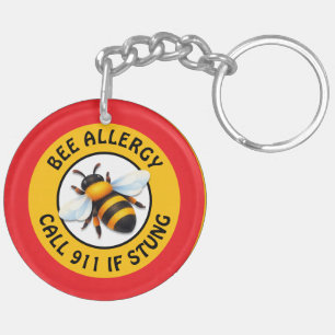 Warnung Schwerwiegende Bienenallergie-Alarm-Taste Schlüsselanhänger