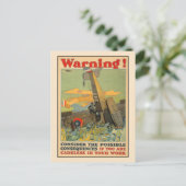 Warnung, seien Sie vorsichtig bei der Arbeit Postkarte (Stehend Vorderseite)