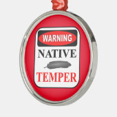 WARNUNG SILBERNES ORNAMENT (Links)