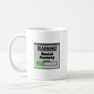Warnung Soziale Angst lädt Tab Kaffeetasse