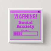 Warnung Soziale Angst Rosa Lade-Tab Button (Vorderseite)