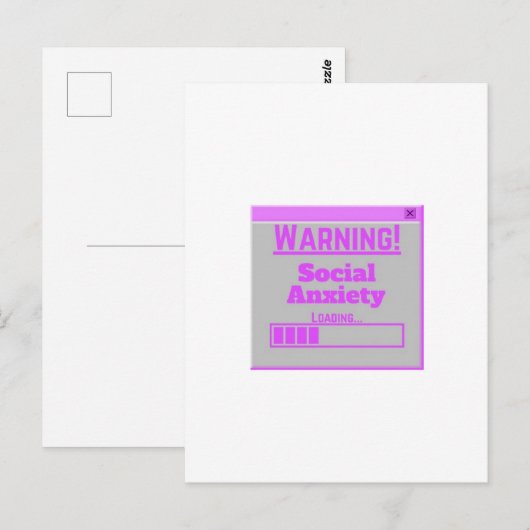 Warnung Soziale Angst Rosa Lade-Tab  Postkarte (Vorne/Hinten)