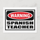 Warnung SPANISH LEHRER Postkarte (Vorderseite)