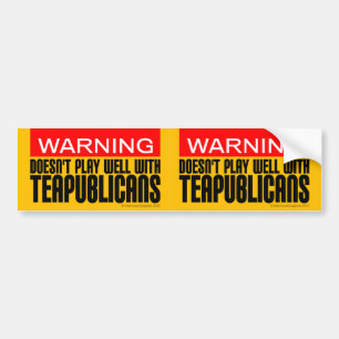Warnung: Spielt gut nicht mit Teapublicans Autoaufkleber