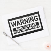 WARNUNG SPIELT NICHT GUT MIT ANDEREN RECHTECKIGER AUFKLEBER (Umschlag)