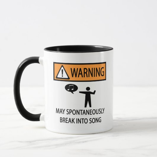 Warnung Spontaner Sänger Tasse (Links)