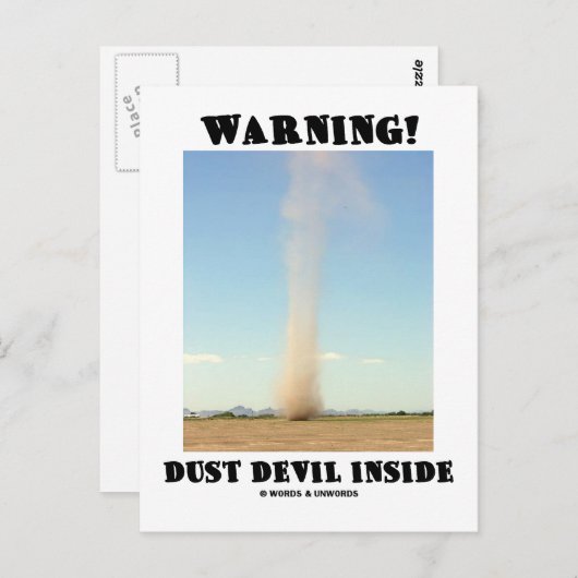 Warnung! Staubteufel Inside (Meteorologie) Postkarte (Vorne/Hinten)