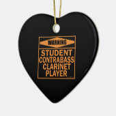 Warnung! Student Contrabass Klarinette Player! Keramik Ornament (Links)