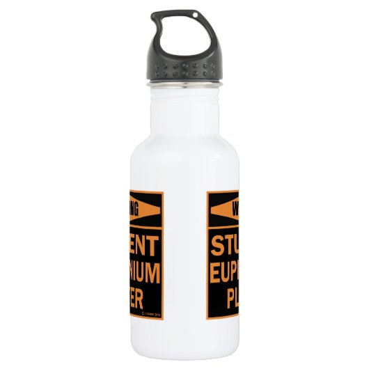 Warnung! Student Euphonium Player! Edelstahlflasche (Rückseite)