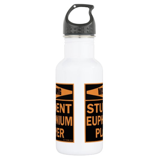 Warnung! Student Euphonium Player! Edelstahlflasche (Vorderseite)
