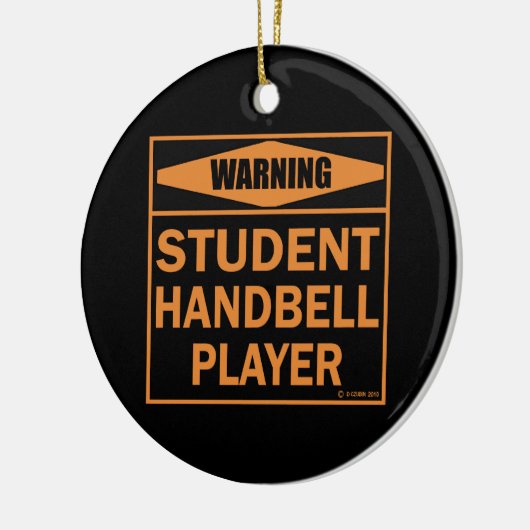 Warnung! Student Handbell Player! Keramik Ornament (Links)