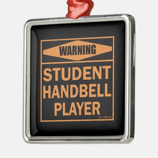 Warnung! Student Handbell Player! Ornament Aus Metall (Links)