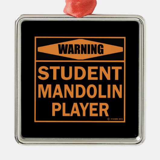 Warnung! Student Mandolin Player! Ornament Aus Metall (Vorne)