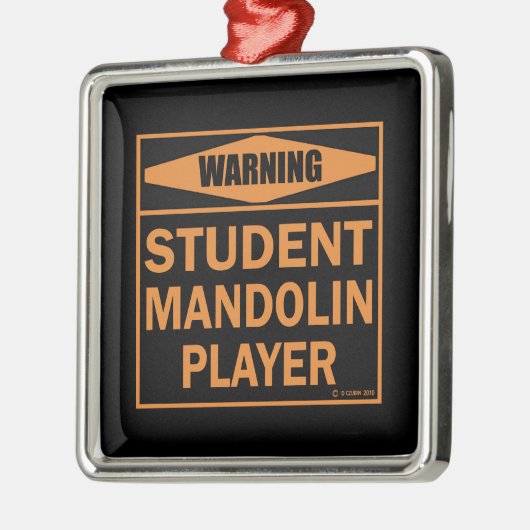 Warnung! Student Mandolin Player! Ornament Aus Metall (Links)