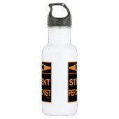 Warnung! Student Percussionist! Edelstahlflasche (Rückseite)