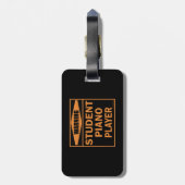 Warnung! Student Piano Player! Gepäckanhänger (Rückseite vertikal)