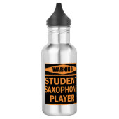 Warnung! Student Saxophone Player! Edelstahlflasche (Links)