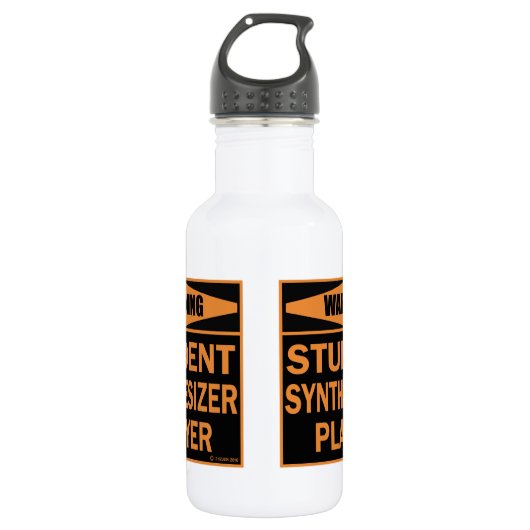 Warnung! Student Synthesizer Player! Edelstahlflasche (Vorderseite)
