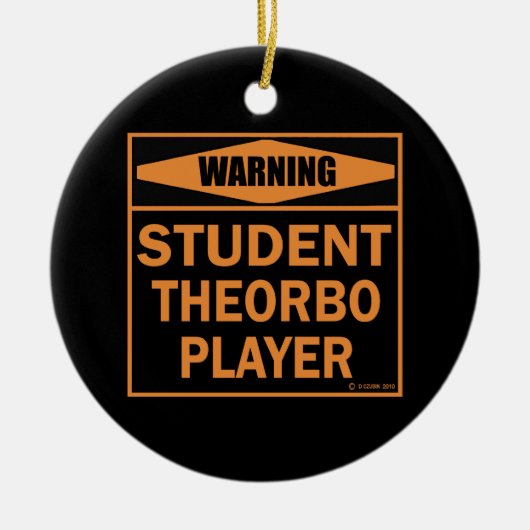 Warnung! Student Theorbo Player! Keramikornament (Vorne)