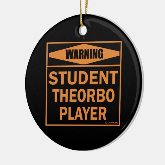Warnung! Student Theorbo Player! Keramikornament (Links)