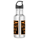 Warnung! Student Ukulele Player! Edelstahlflasche (Vorderseite)