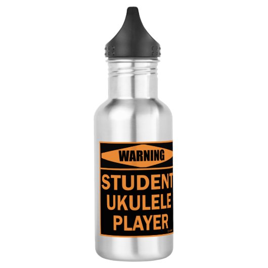 Warnung! Student Ukulele Player! Edelstahlflasche (Links)