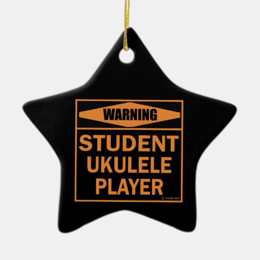 Warnung! Student Ukulele Player! Keramikornament (Vorne)