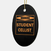 Warnung! Studenten-Cellist! Keramikornament (Links)