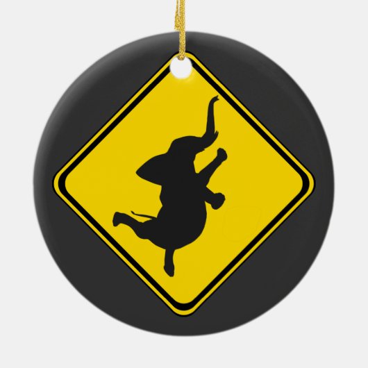 Warnung: Tanzt Elefant Xing! Keramikornament (Hinten)