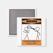 Warnung - Temperamentaler Cellist Magnet (Vorderseite/Rückseite)