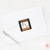 Warnung! Temperamentaler Cembalspieler Quadratischer Aufkleber (Umschlag)