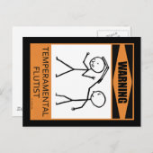 Warnung! Temperamentaler Flutist Postkarte (Vorne/Hinten)