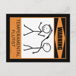 Warnung! Temperamentaler Flutist Postkarte