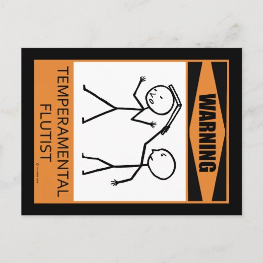 Warnung! Temperamentaler Flutist Postkarte (Vorderseite)