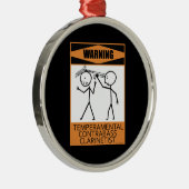 Warnung! Temperamentaler Kontrabass-Clarinetist Silbernes Ornament (Rechts)